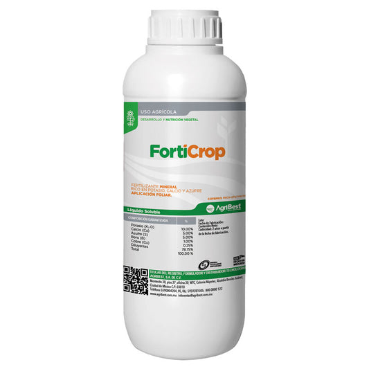 Fertilizante mineral de aplicación foliar, FortiCrop