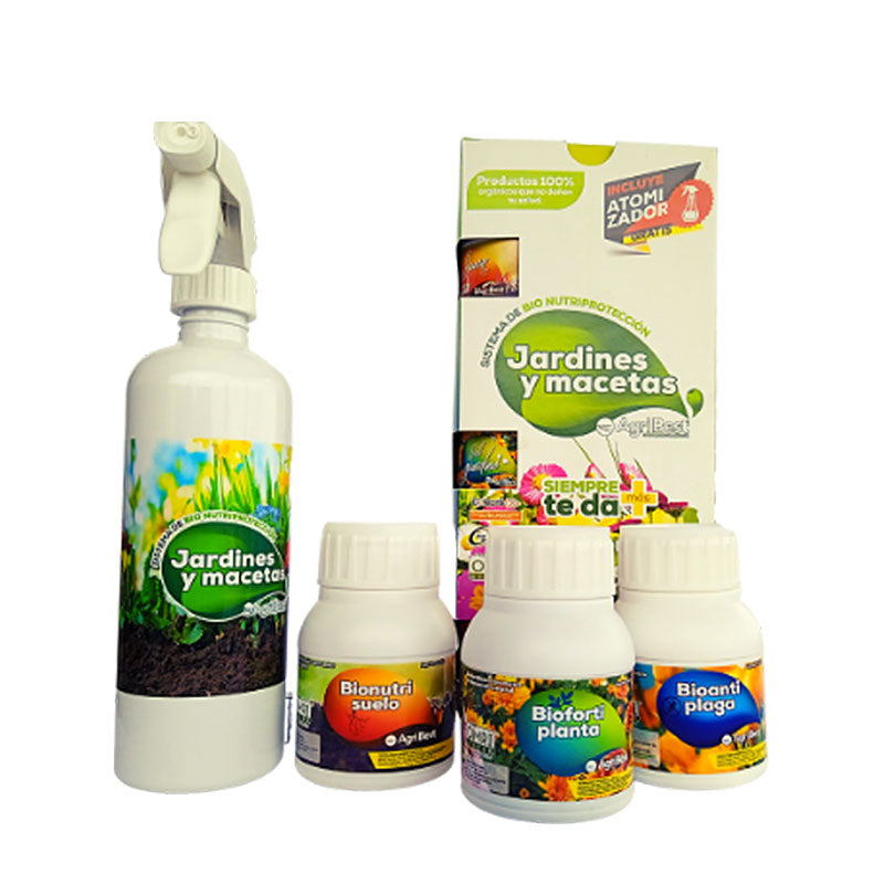 Fertilizantes, insecticidas, fungicidas orgánicos, Sistema Jardines y Macetas